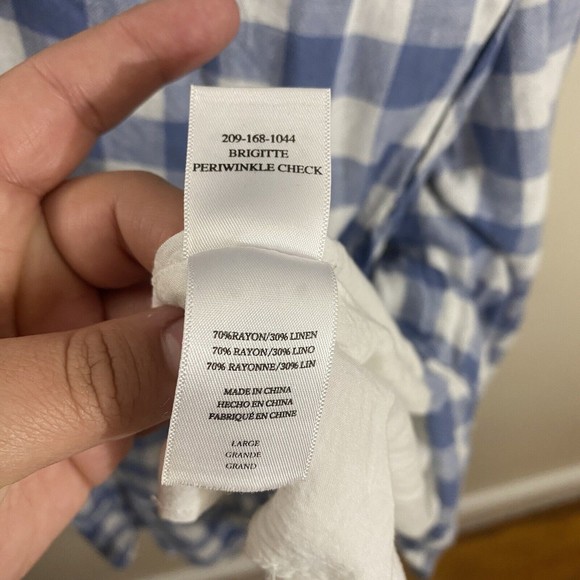 RAILS Brigitte dress periwinkle check blue white gingham wrap dress size large - Picture 7 of 8